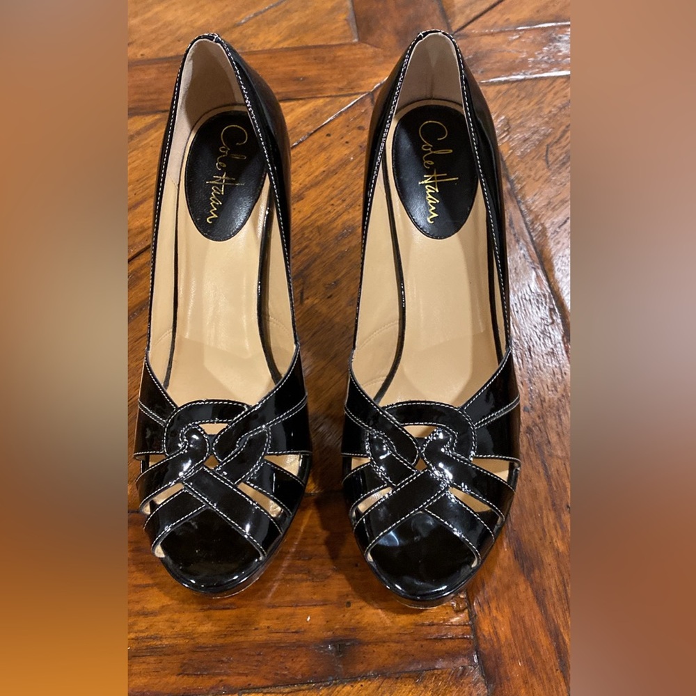 Cole Haan Black Peep Toe Pumps sz 9.5